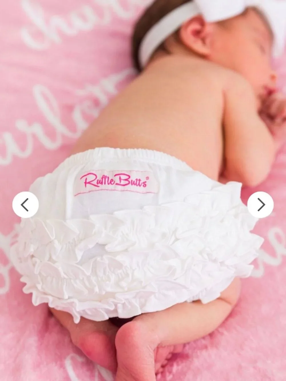 Girls Size 18-24 months RuffleButts White Bloomer, Like New